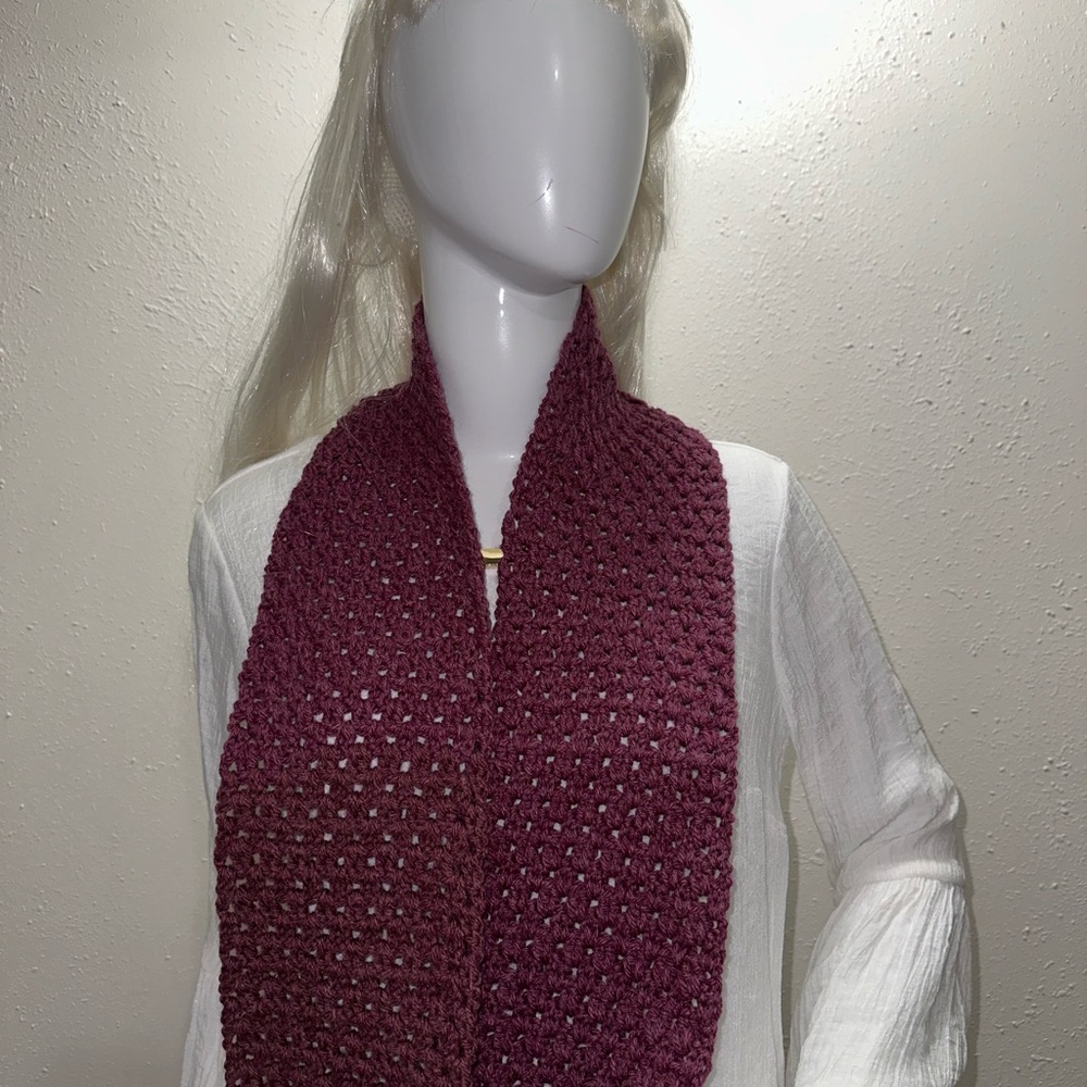 Elegant Plum Knit Scarf